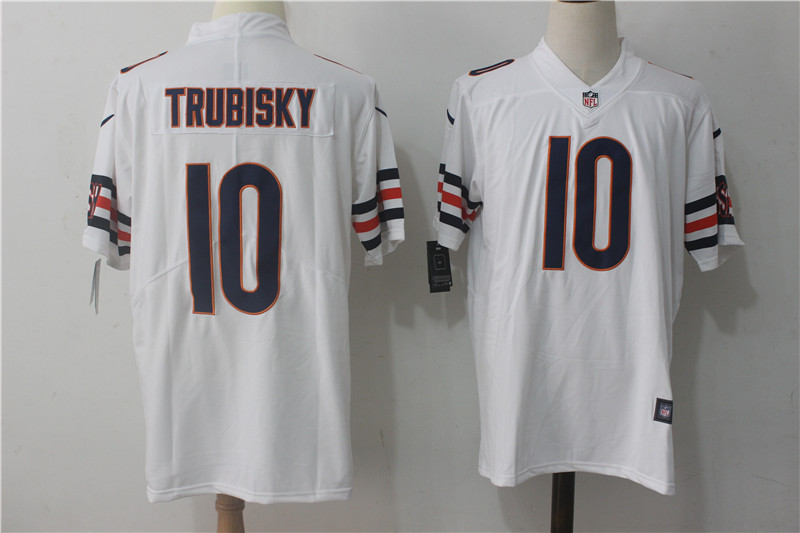 Men's Chicago Bears Mitch Trubisky #10 White Jersey